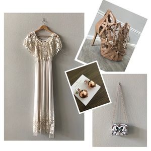 Chelsea & Violet off white/off shoulder dress